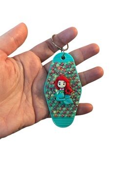 Ariel Mermaid Keychain with Rhinestones